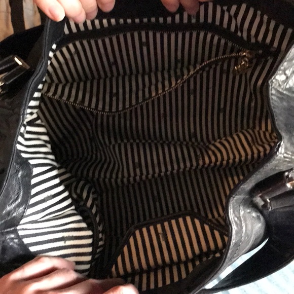 L.A.M.B. Black/cream/tan hobo bag - Picture 6 of 8